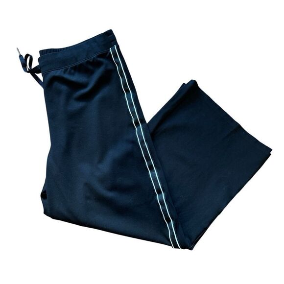 Boston Proper Drawstring Side Stripe Lounge Travel Track Wide Leg Pants - Picture 1 of 8